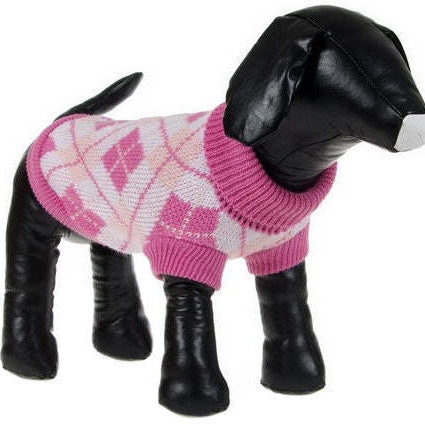 Argyle Style Ribbed Fashion Pet Sweater
