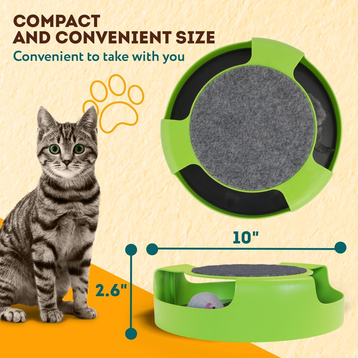 Green SpinPurr Interactive Cat Toy