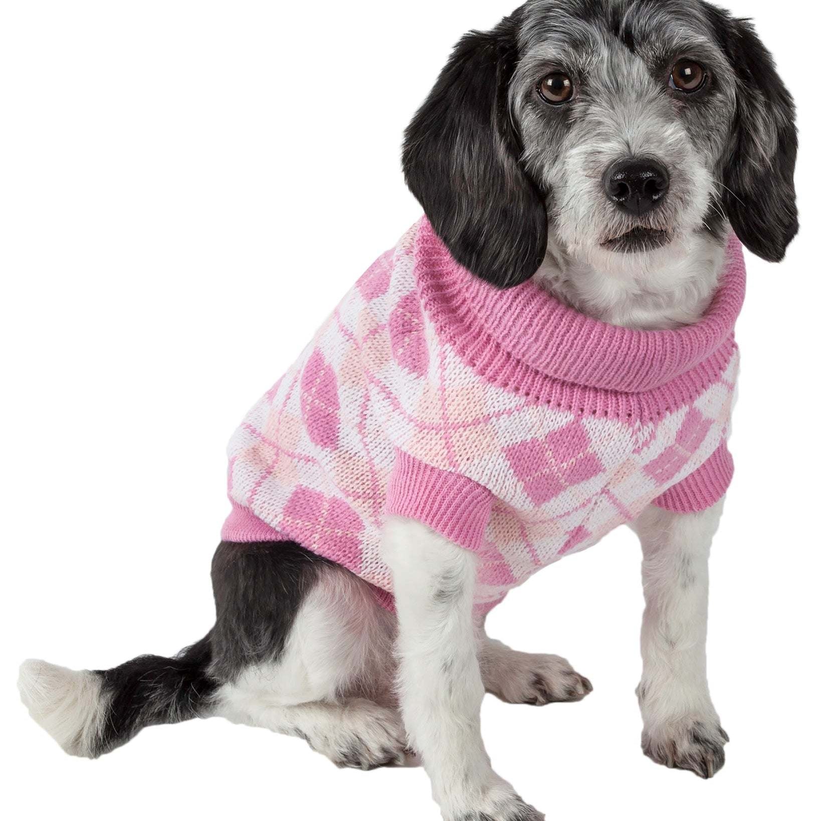 Argyle Style Ribbed Fashion Pet Sweater