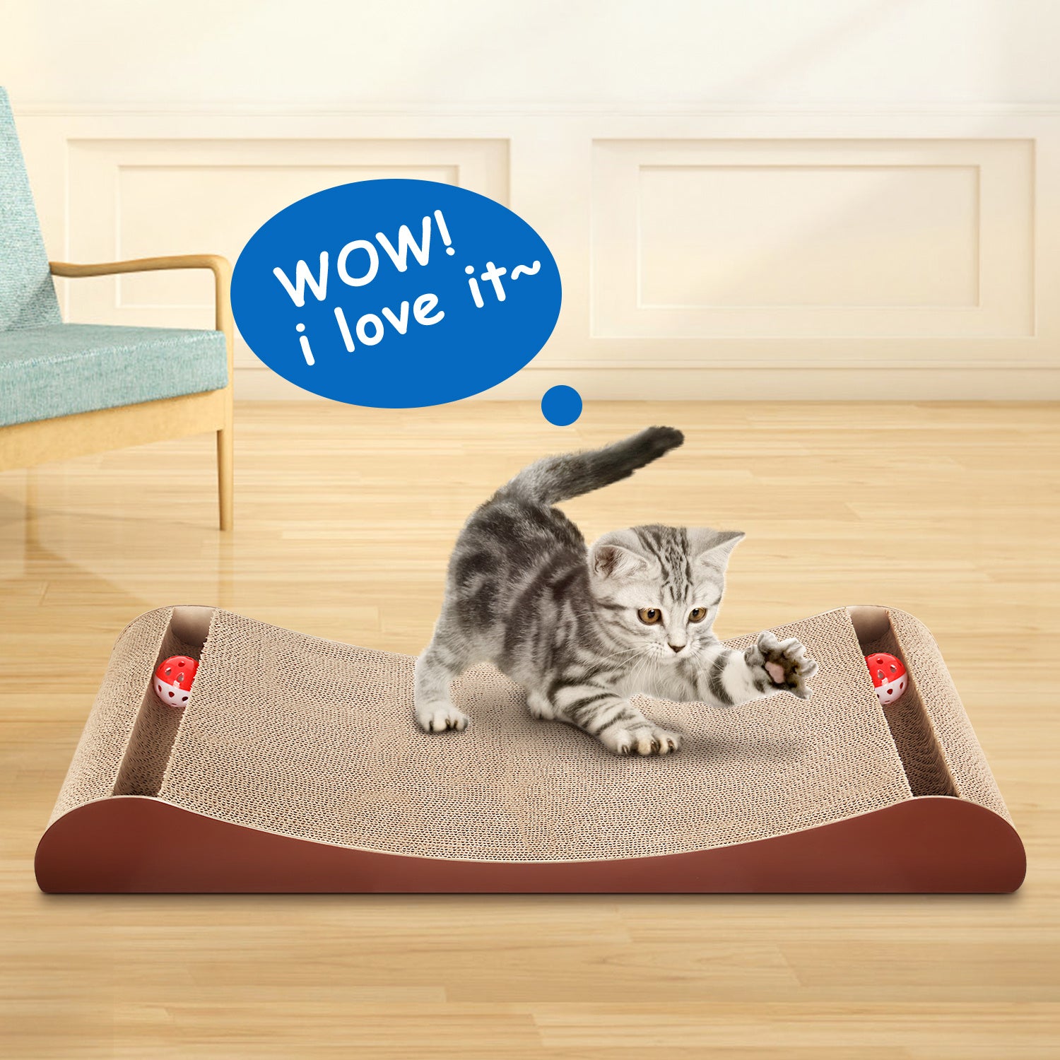 Scratch Me Cat Scratcher Cardboard Lounge Bed