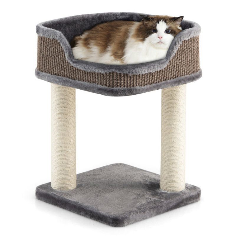 Multi Level Cat Climbing Tree with Scratching Plush Perch