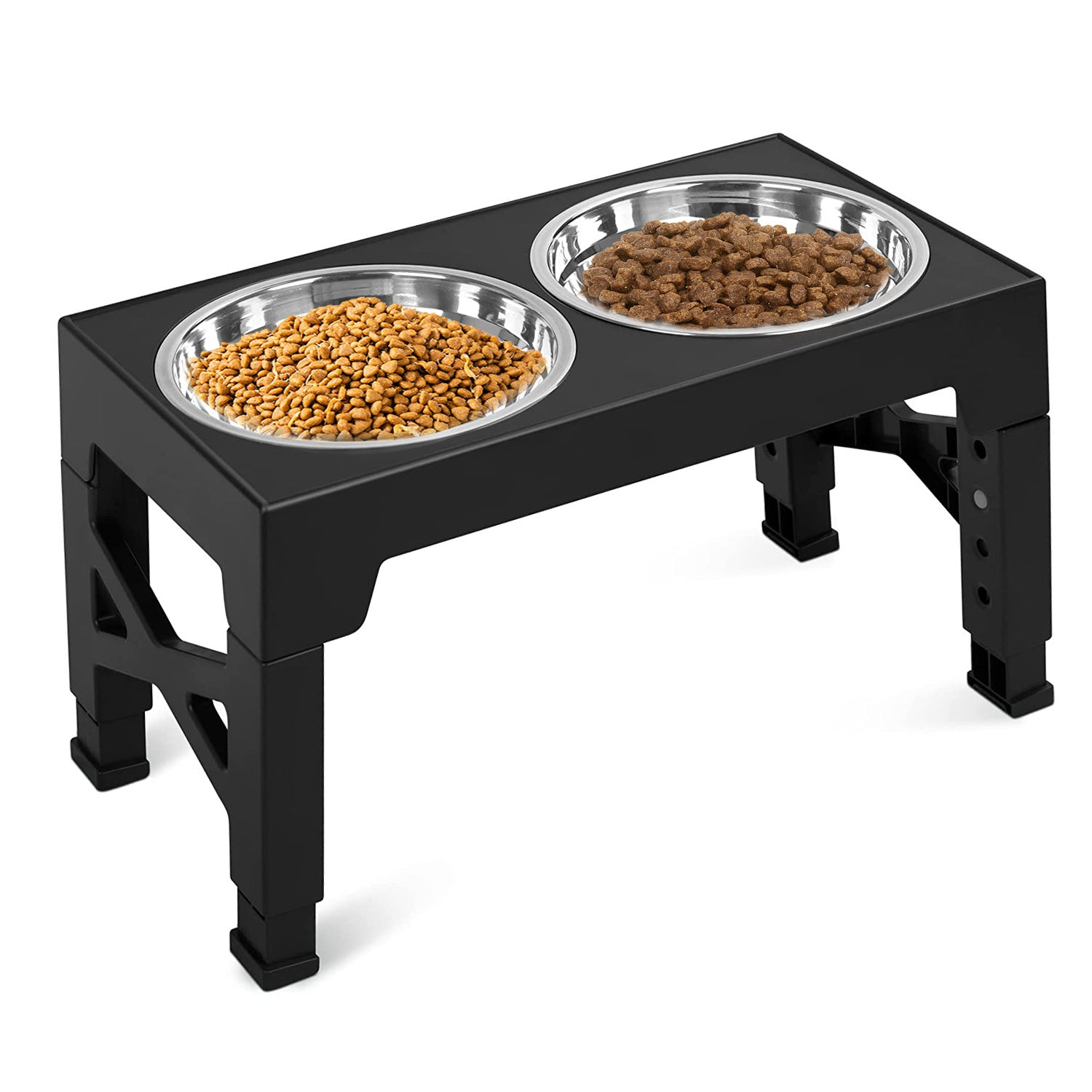 Pets Adjustable Stainless Steel Elevated Bowl