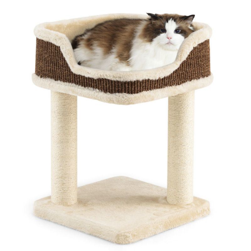 Multi Level Cat Climbing Tree with Scratching Plush Perch