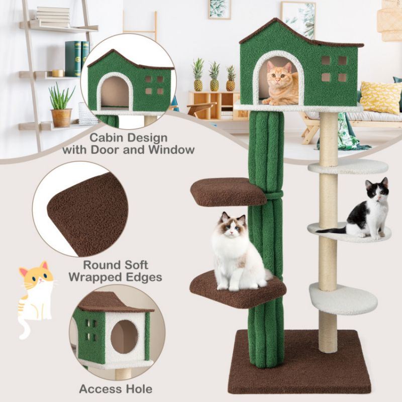 Multi-level Pets Tree with Condo and Anti-tipping Device