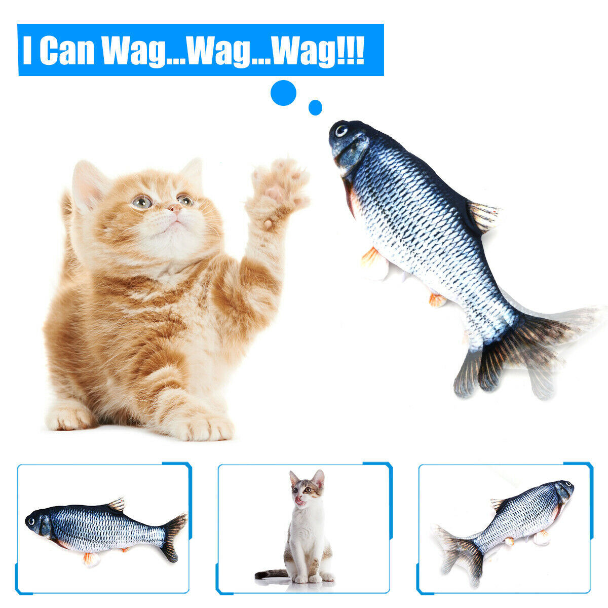 Realistic electric fish cat toy