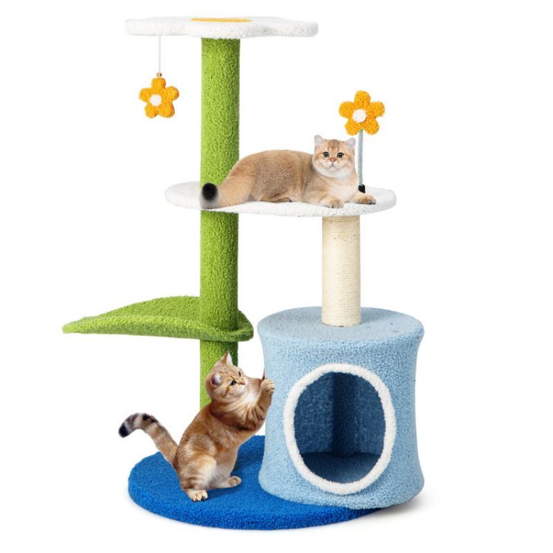 Four Tier Cute Pet Tree with Jingling Balls and Condo