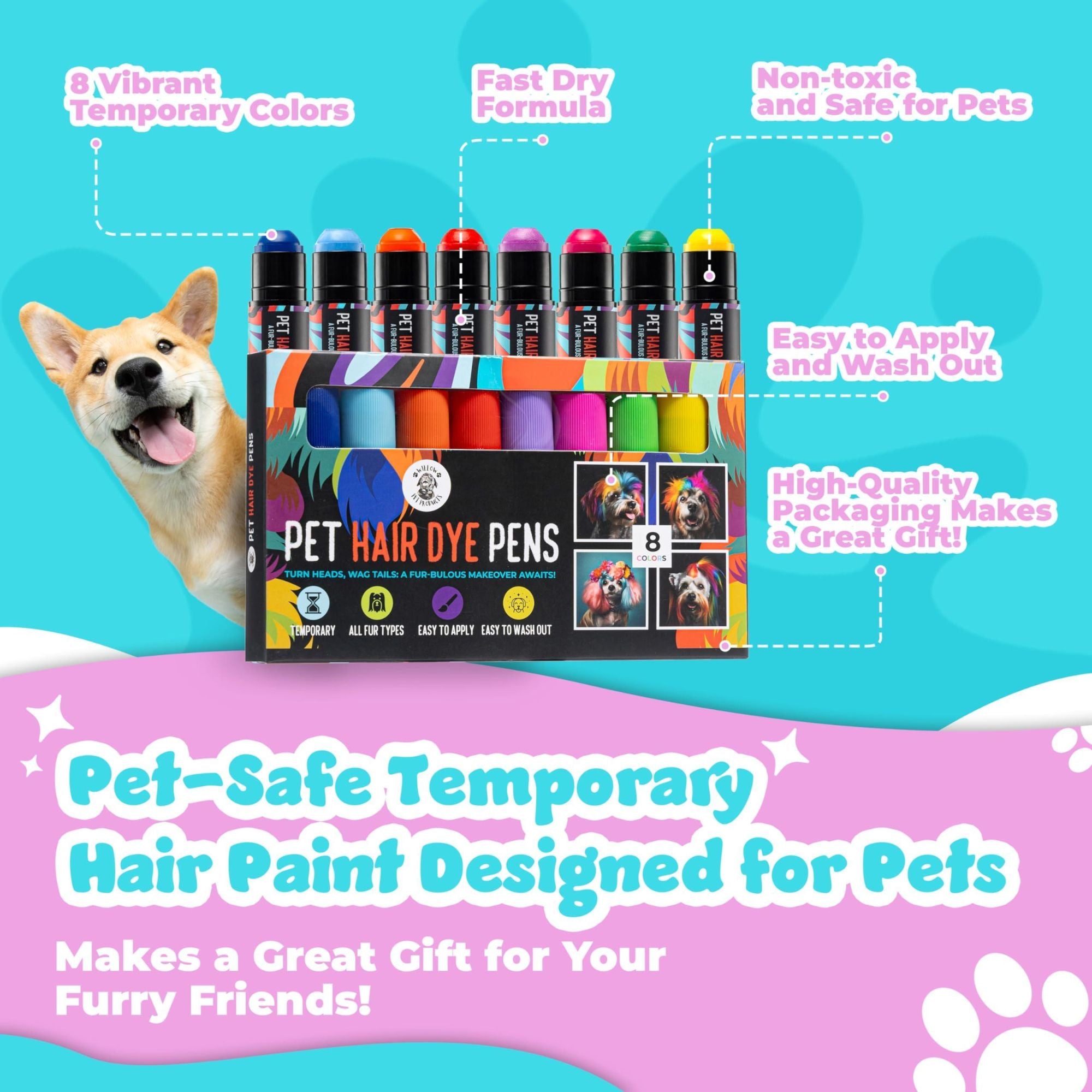 Pets Hair Dye 8 Colors Non Toxic