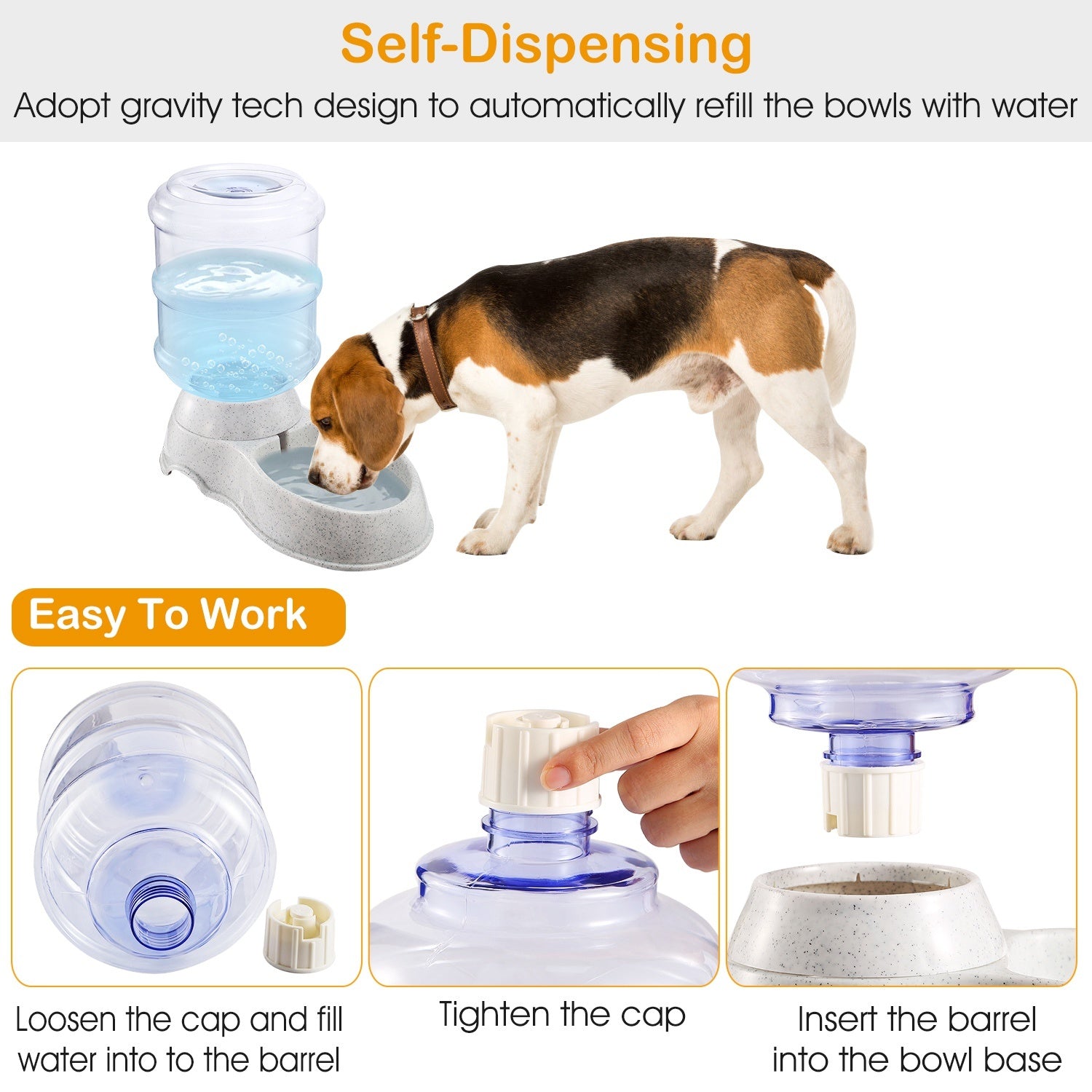 Self-Dispensing Gravity Pet Water Feeder