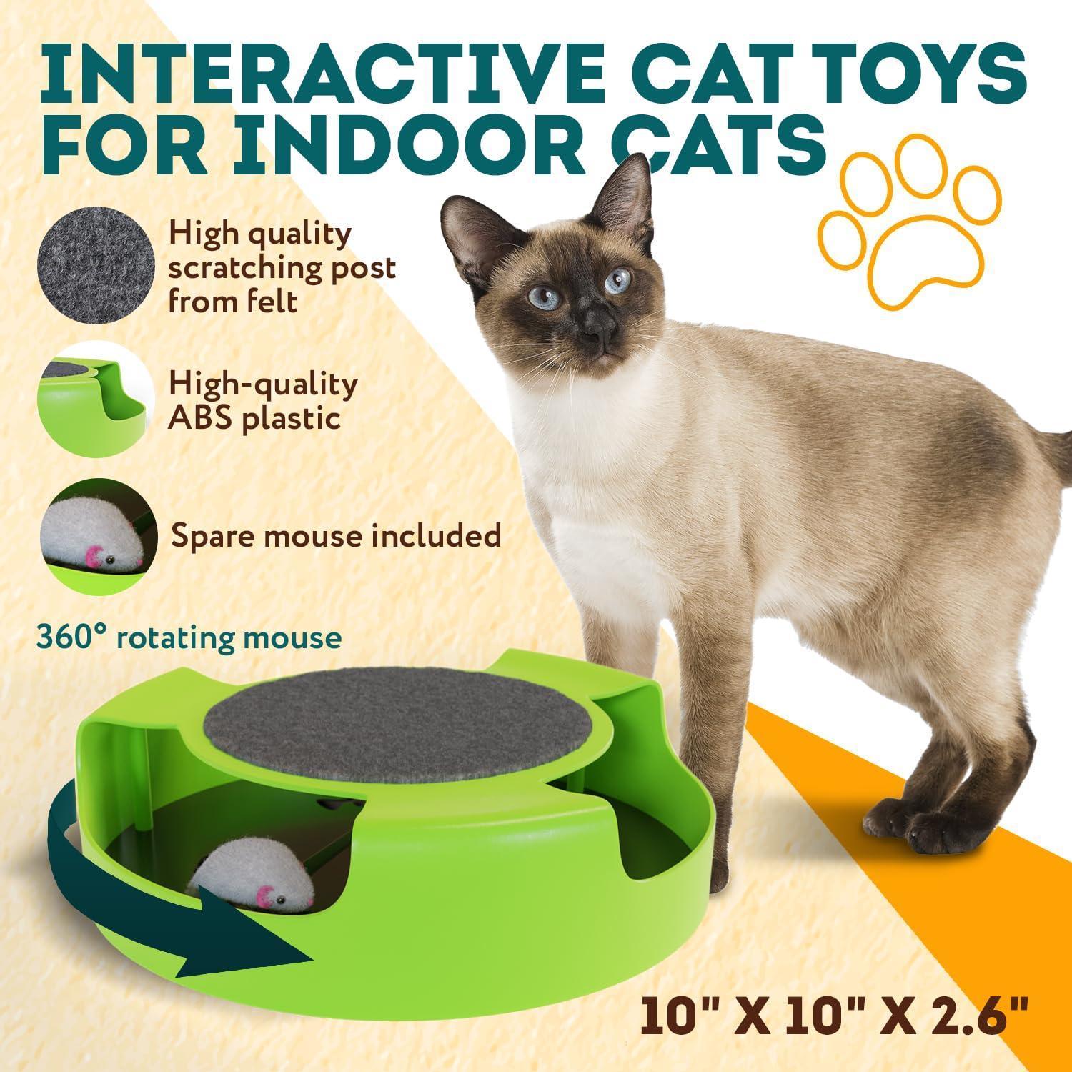 Green SpinPurr Interactive Cat Toy