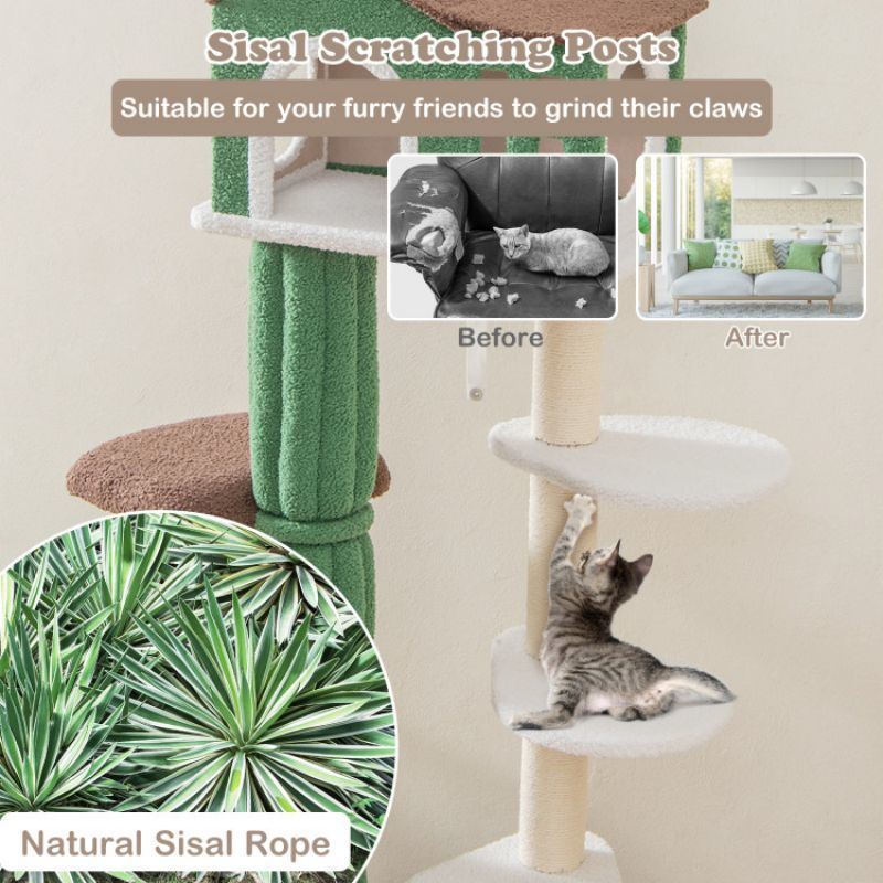 Multi-level Pets Tree with Condo and Anti-tipping Device