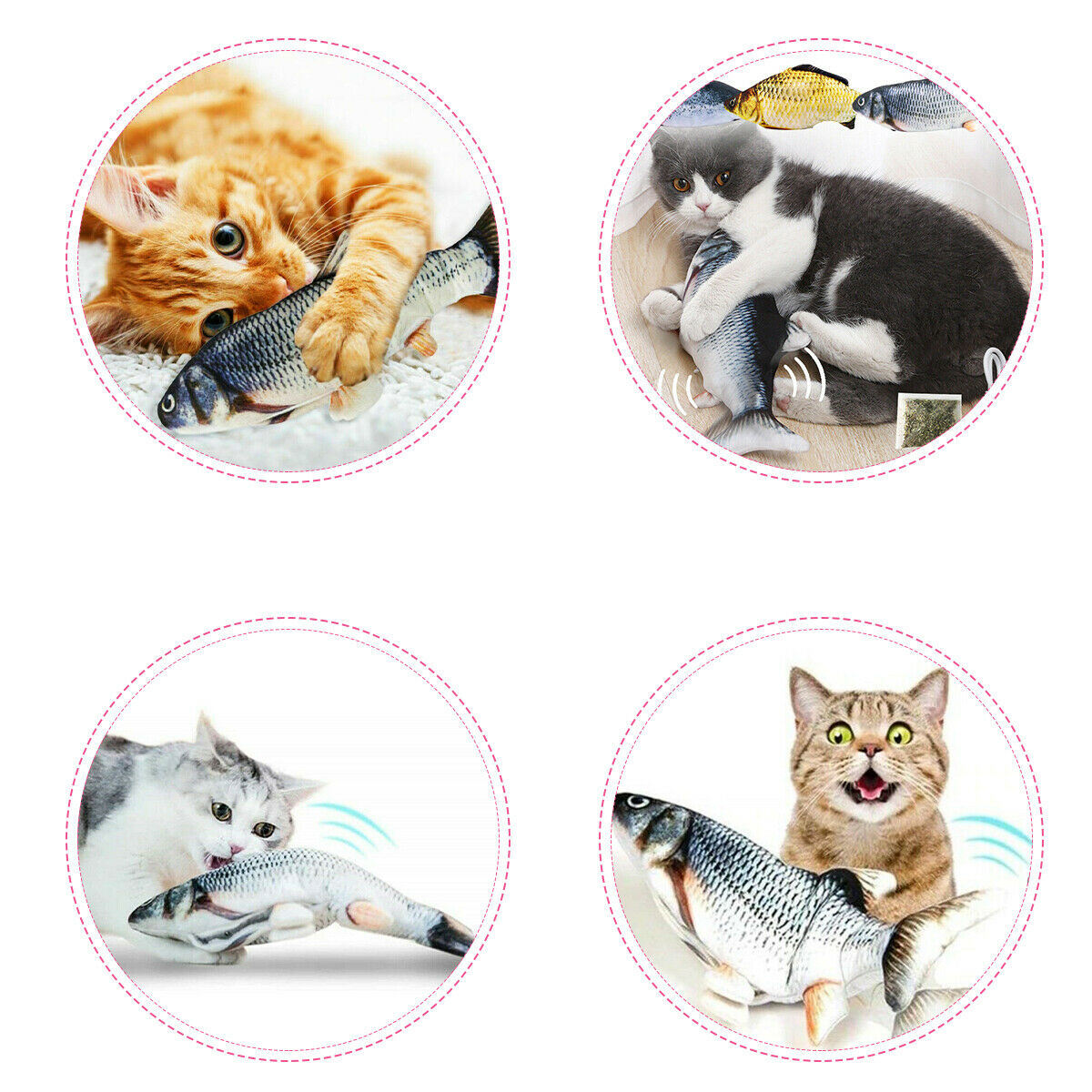 Realistic electric fish cat toy