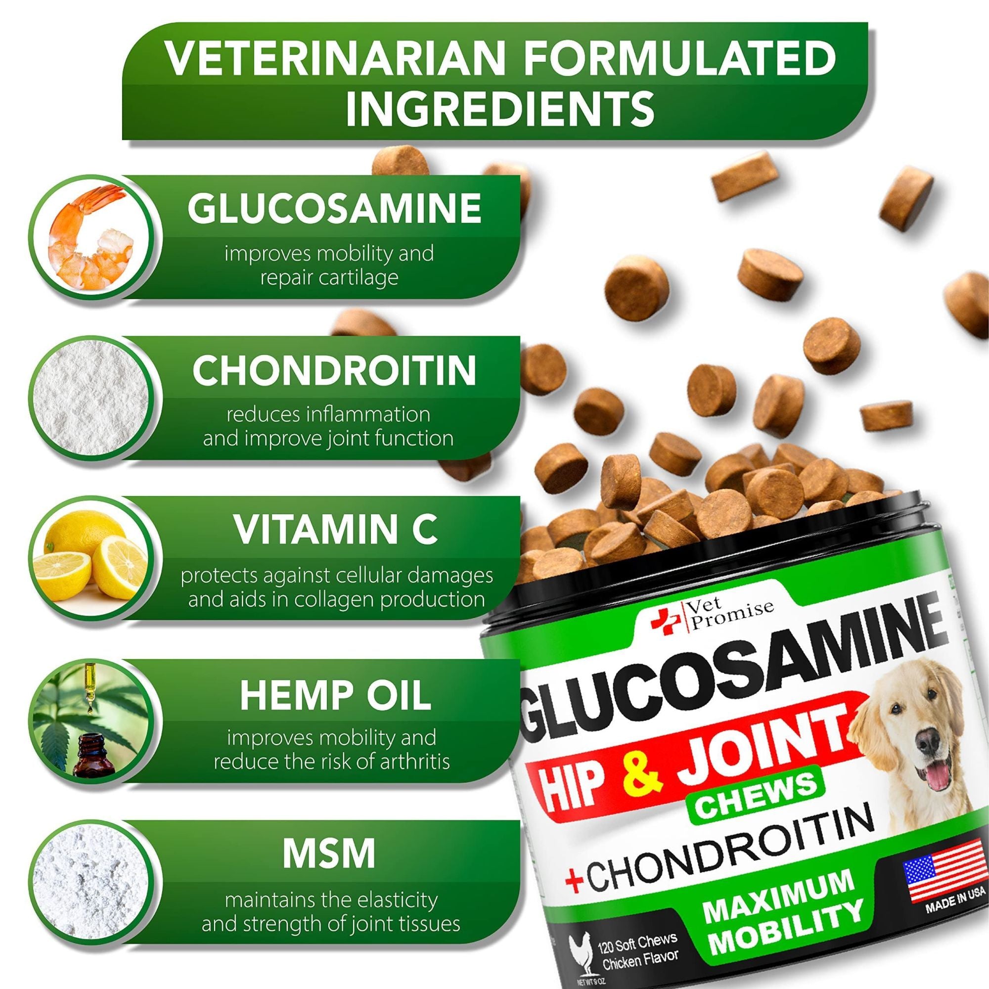 Glucosamine Hip and Joint Supplement Chondroitin for Dogs